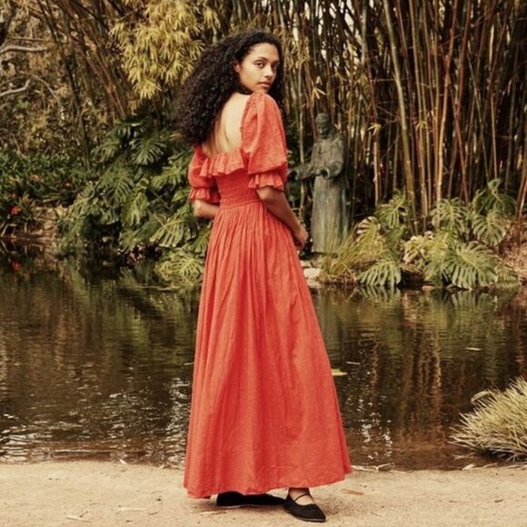 Doen Sol Dress Tomato Red - Picture 2 of 11